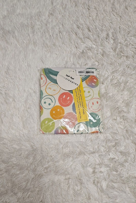 Little Sleepies POSITIVE VIBES EMOJIS Two Piece Long Sleeve Pajamas 7/8 NIB