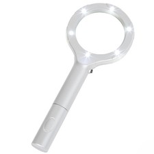 Lightweight Handheld Magnifying Glass with LED Light 8 Inch Battery Operated