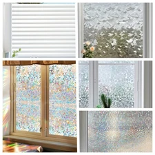 Window Privacy Film Decorative Window Sticker 3D Static Stained Glass Cling Tint
