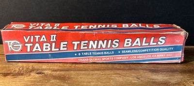 RARE TG Vita 2 Table Tennis Balls - 6 Balls. Trans Global Sports