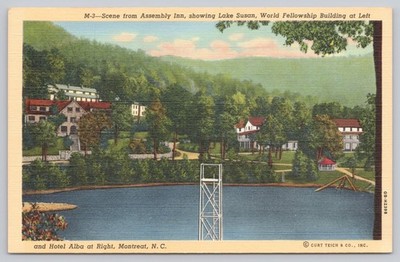 Montreat NC Lake Susan Assembly Inn World Fellowship Hotel Alba Postcard