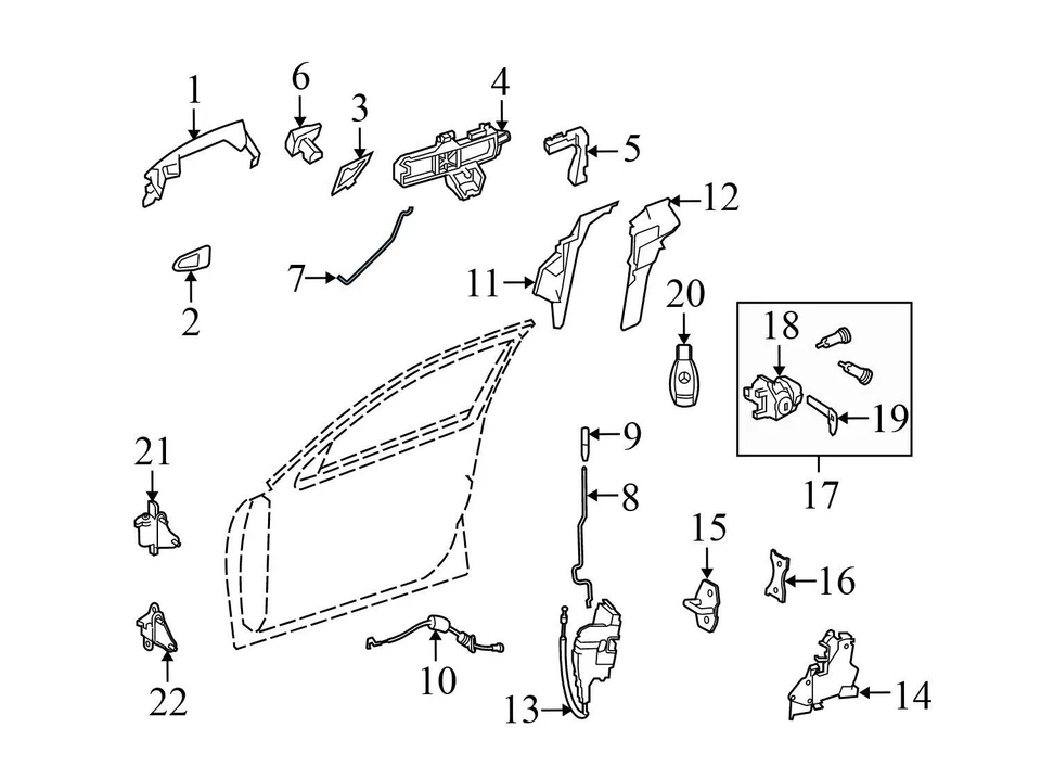 2008-2014 MERCEDES-BENZ C350 - передняя левая дверь окно регулятор с панелью - Изображение 3 из 4