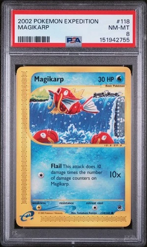2002 POKEMON EXPEDITION #118 MAGIKARP PSA 8