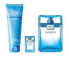 Versace Man Eau Fraiche 3 PC Set: 3.4 oz EDT Spray  5 oz Shower Gel  5 ml EDT