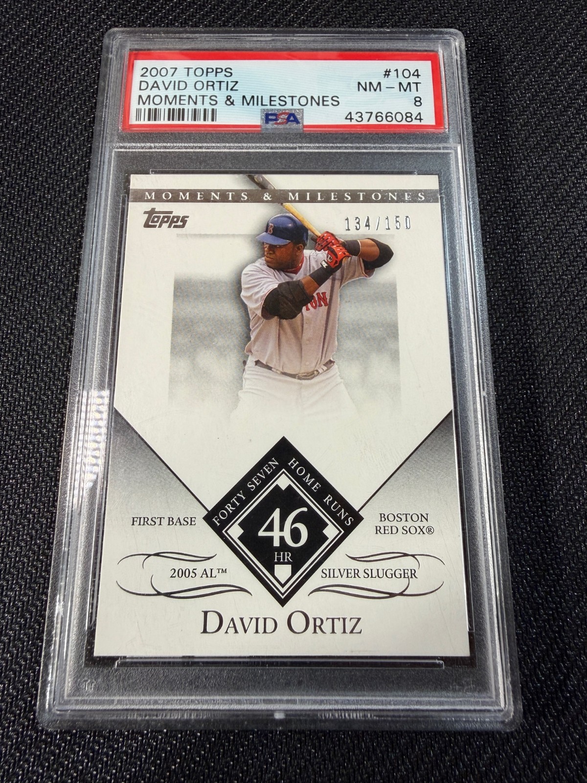 Topps 2007 Moments & Milestones David Ortiz Numbered   /150 Red Sox PSA 8