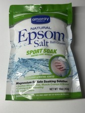 Amoray Premium Epsom Salts Sport Soak Spearmint Menthol Natural Calming 16oz