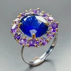 Fine Art jewelry Blue Sapphire Ring 925 Sterling Silver Size 8 /R469722