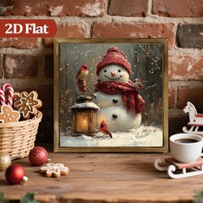 Winter Snowman Red Scarf Red Bird Wooden Sign Rustic Christmas Decor for Porch