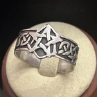 Vintage Sterling Silver Pentagram Pentacle Pagan Wiccan Band Men’s Ring Size 14