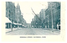 Massachusetts Haverhill , Merrimac Street, Horse carriages