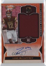 2024 Certified Freshman Fabric Mirror Signatures Orange Luke McCaffrey Auto 16wc