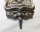 VINTAGE ANTIQUE SILVER STYLIZED BEADED FLORAL POCKET WATCH FOB WITH KEY — photo 6