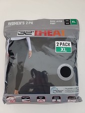 32 Degrees Women's 2 Pack Lightweight Heat Pant Wicks Moisture, Black, Size: XL