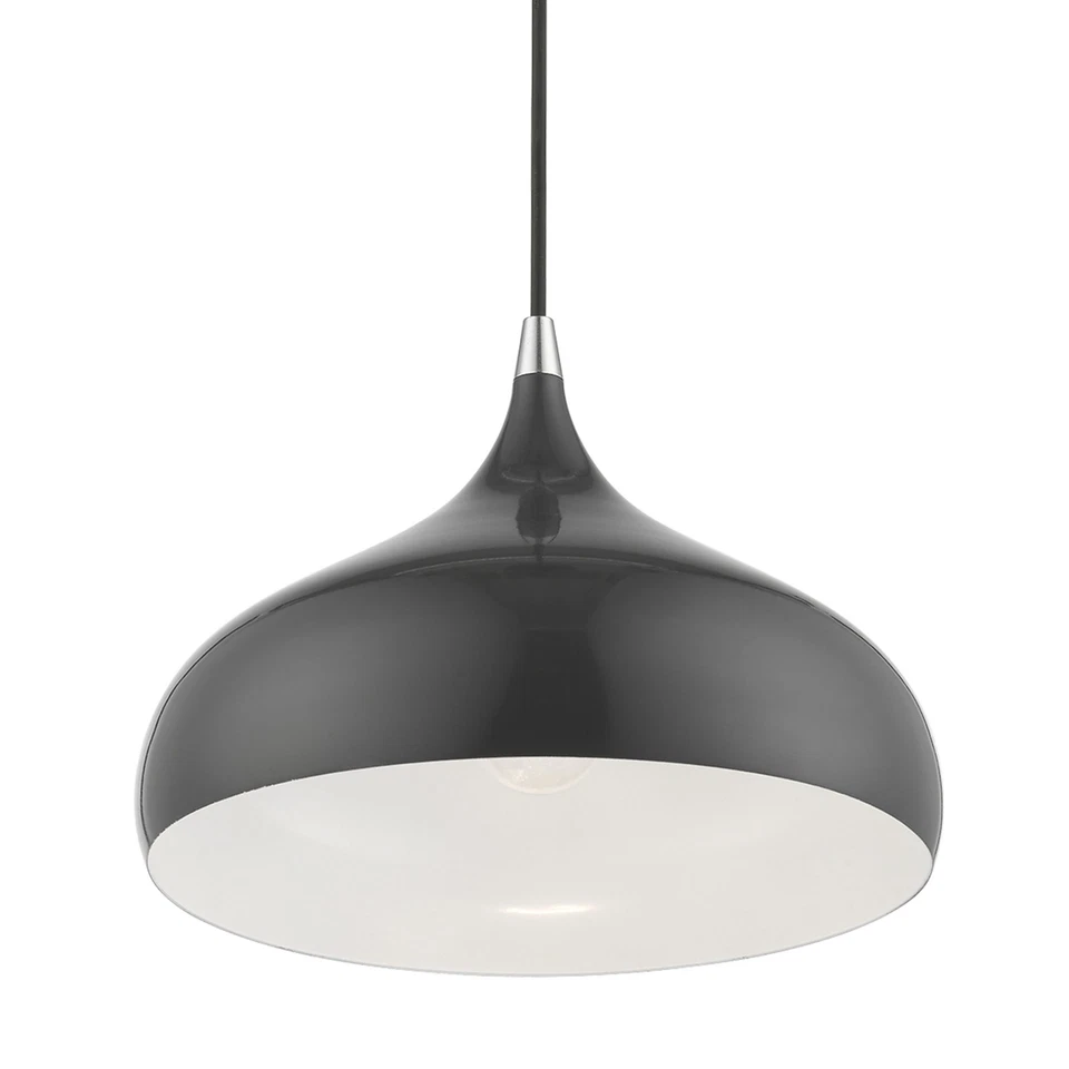 Colgante Livex Lighting 41172 Amador 12"W - Amarillo Brillante / Cromo Pulido Foto 3 de 4