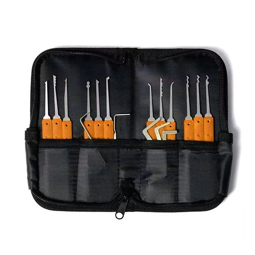 Stainless Steel 17 Keys Pick Tool  Kit Transparent PadLock Optional for Practice