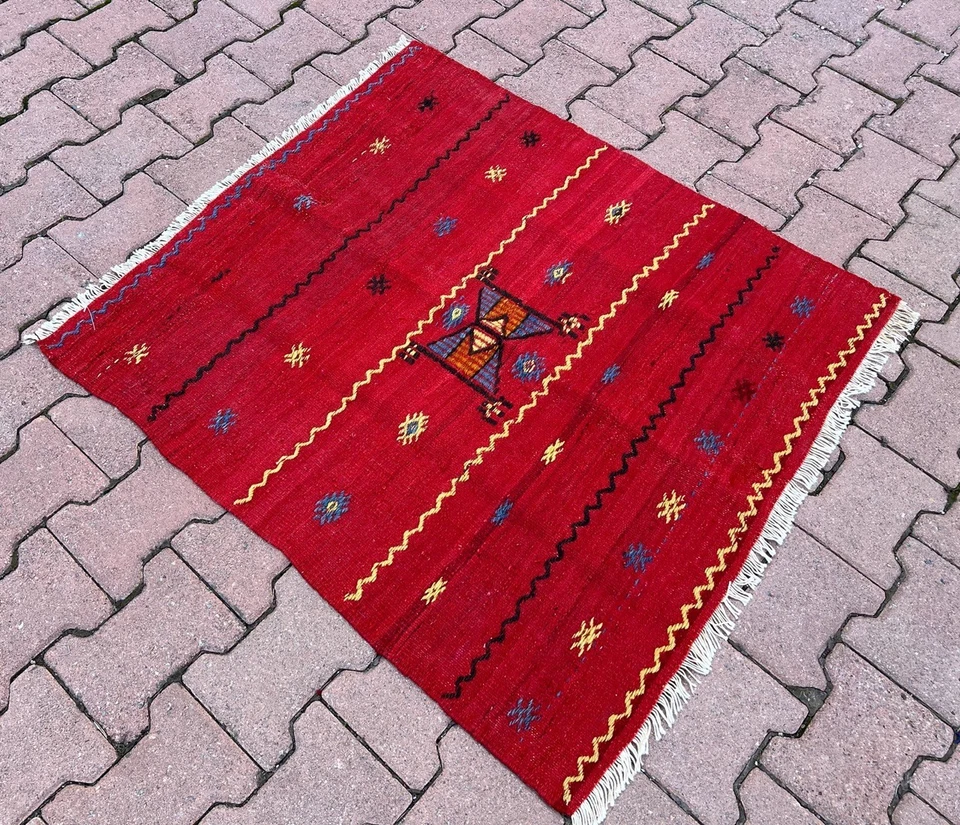 3.1 x 3.2 ft  Turkish Oushak Vintage Small Handmade Rug - Image 4 of 4