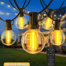 Lichterkette Außen Led Outdoor Strom 20M 65FT G40 Glühbirnen Garten Balkon Beleu