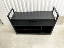 Storage Bench with Cushion and Built-In Drawer