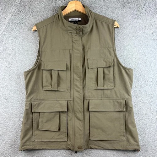 Magellans Travel Gear Mens Utility Vest Large Olive Green Multi Pocket Safari - product listing photo