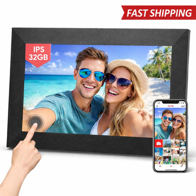 10.1  WiFi Digital Photo Frame HD Touch Screen 32GB Auto Rotate Frameo