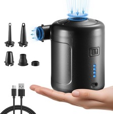 Portable Air Pump for Inflatables, Air Mattress Pump with 6000 mAh Battery