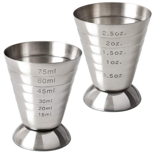 Stainless Steel Measuring Cup, 2.5 oz, 75 ml, 5 Tbsp, Cocktail Jiggers, Pack ...
