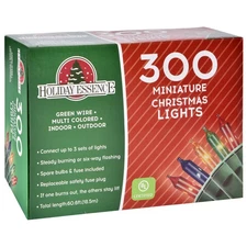 Holiday Essence 300 Multi-Color Christmas Lights, with Green Wire – Profes
