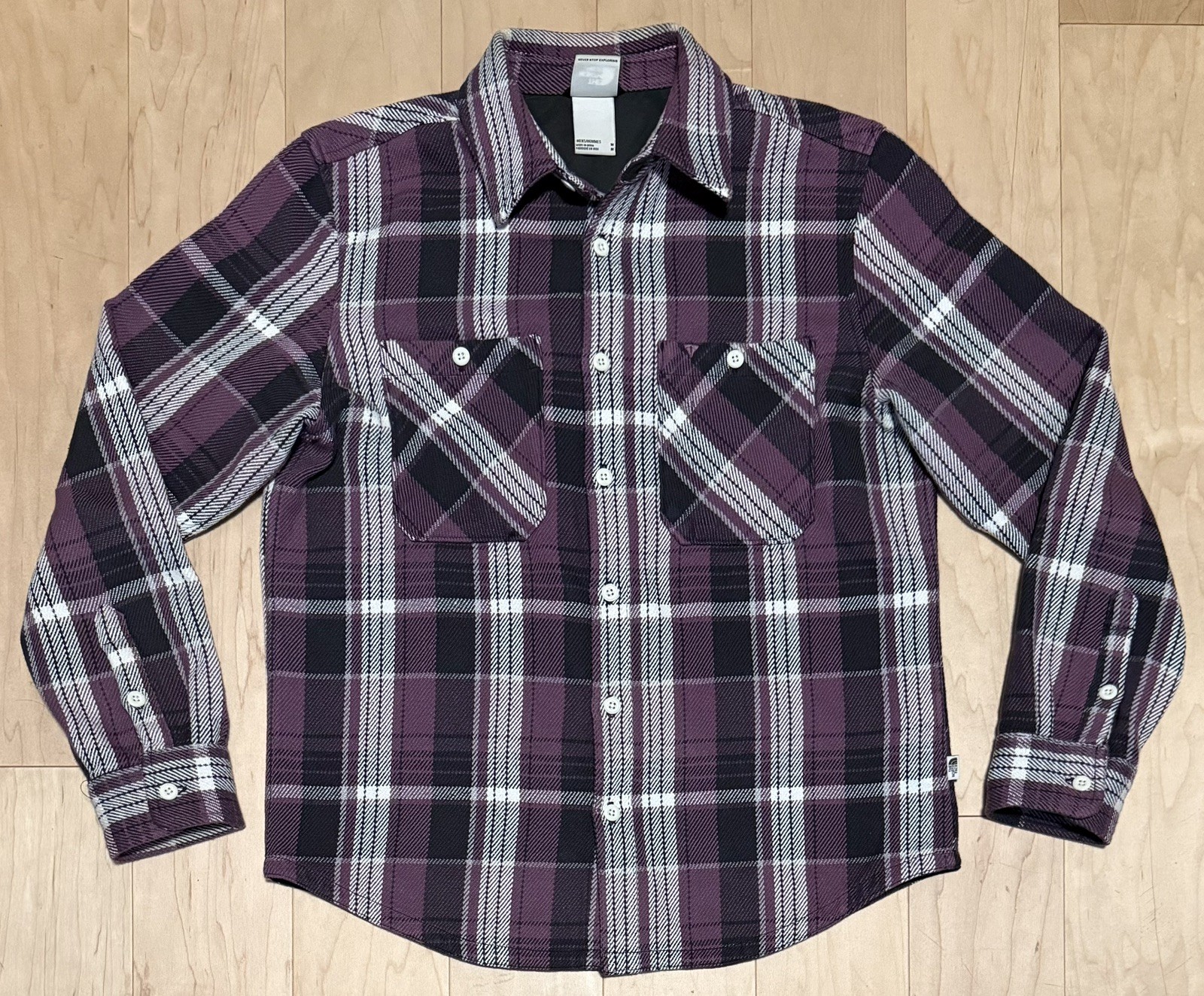The North Face Shirt Jacket Shacket Heavyweight Lined Purple Plaid Men’s Medium