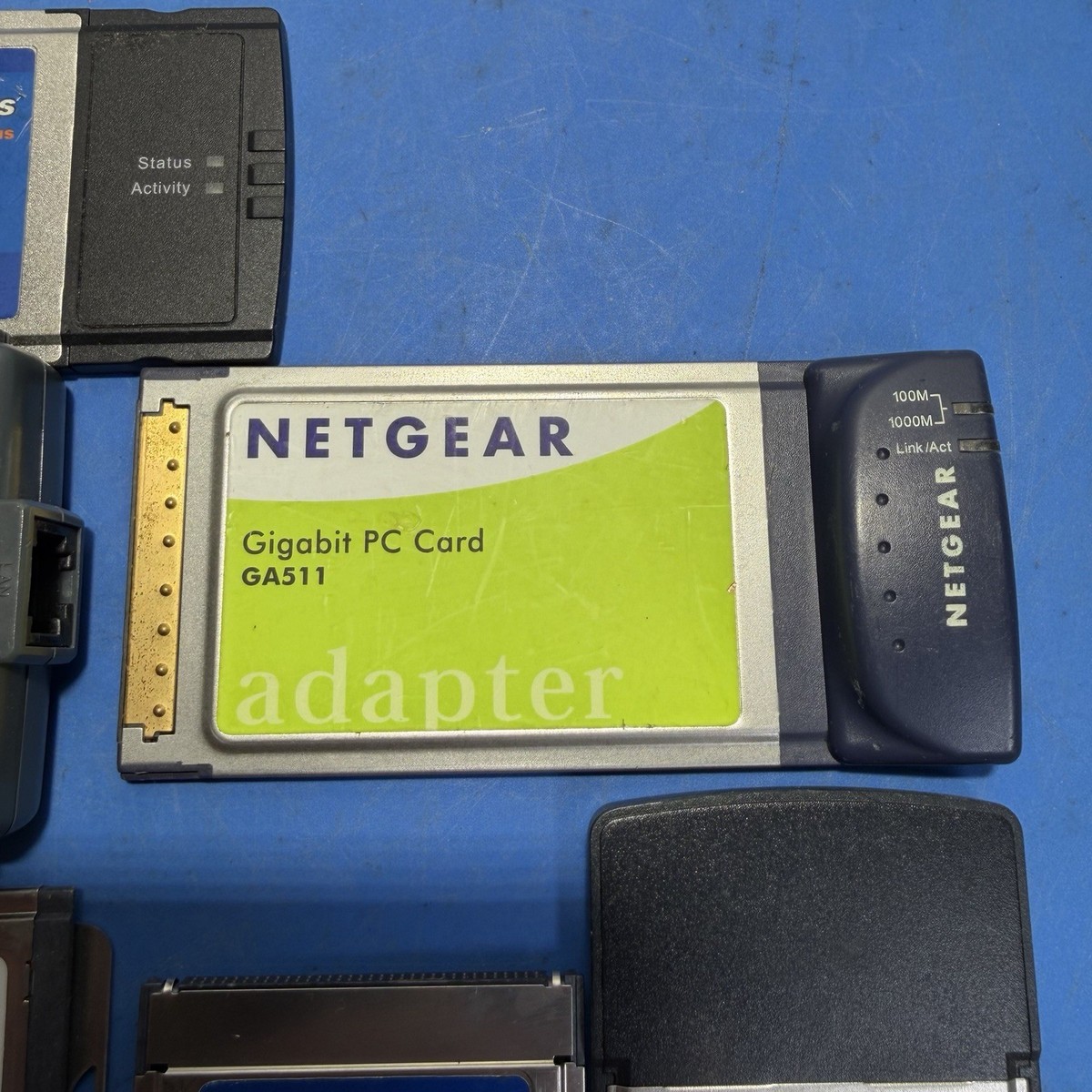 Lot of 9 PCMCIA PC Card Adapters Netgear Linksys HP Smart Card