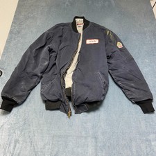 Bulwark FR Flame Resistant Bomber Jacket Mens 2XL Navy Blue Cotton Full Zip