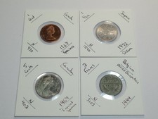 Assorted World Coin Lot, 1944-1972 Japan, Canada, Belgium