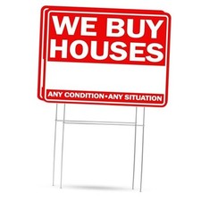 We Buy Houses Yard Sign Double Sided With Stake Large 17 Inch By 13 Inch Red 2