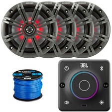 JBL High-Performance Receiver, 4x 6.5" 195W RGB LED Speakers, Charcoal Grille
