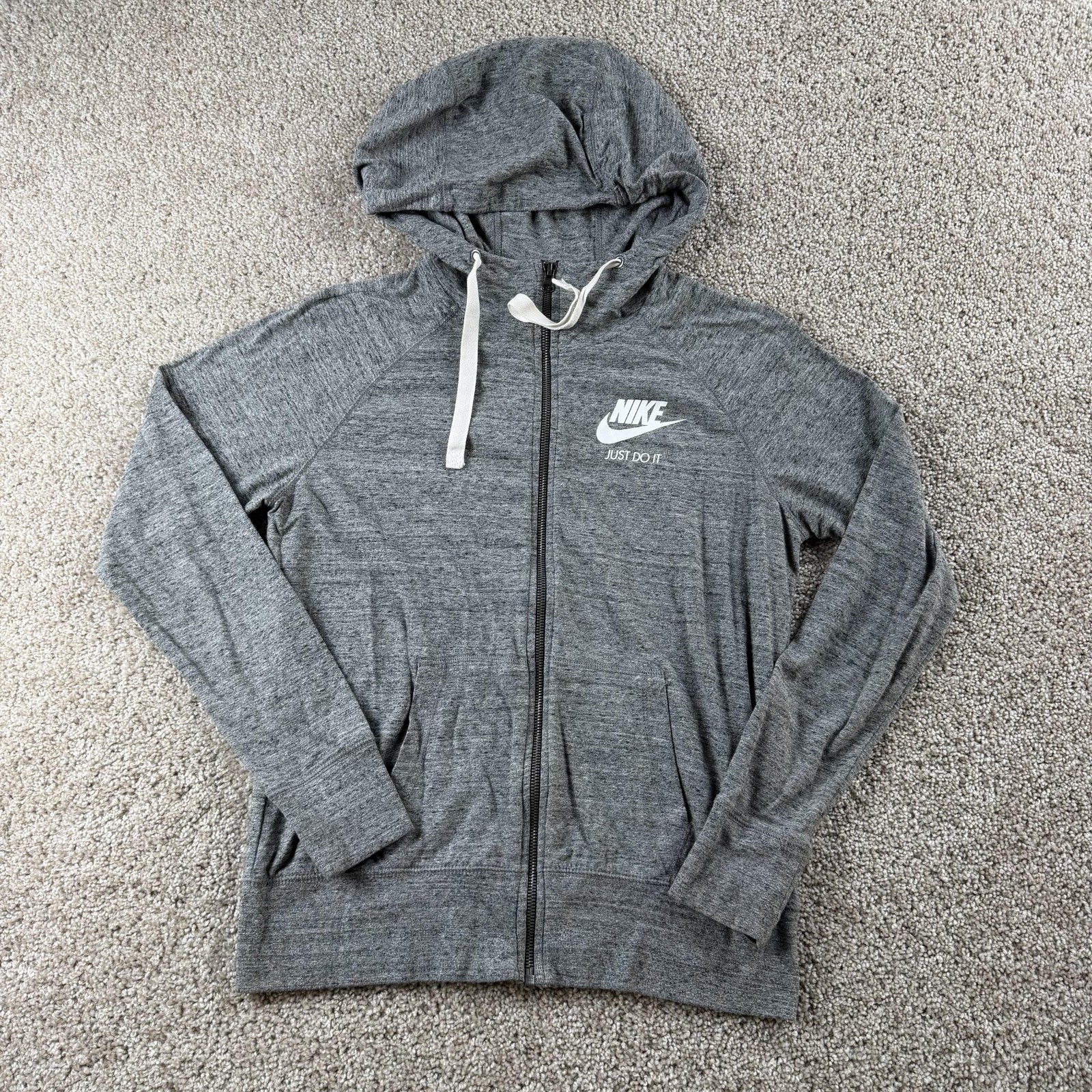 Nike Men's Gray Lightweight Full Zip Hoodie