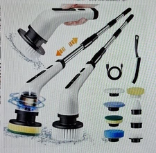 Deep Cleaning Electric Power Scrubber With Extendable Handle And Attachments New