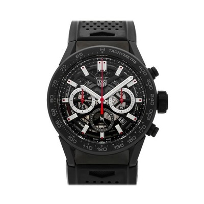 Tag Heuer Carrera Chronograph Blk Ceramic Auto 45mm Mens Watch CBG2A90.FT6173