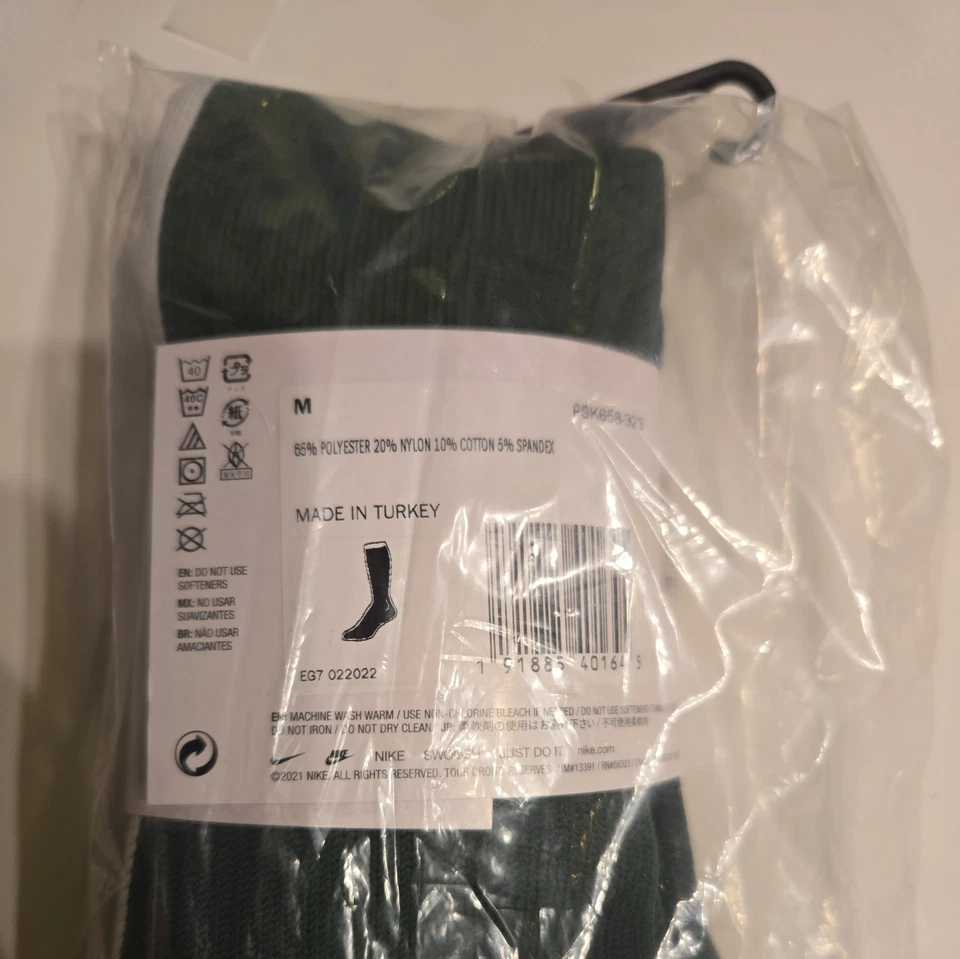 Nike NBA подлинности носки длиной до колена охотник зеленый/белый sz средний - Изображение 2 из 4