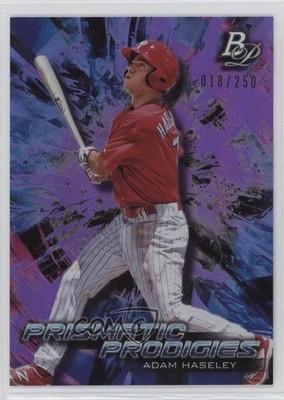 2018 Bowman Platinum Prismatic Prodigies Purple 18/250 Adam Haseley #PPP-26 6k2
