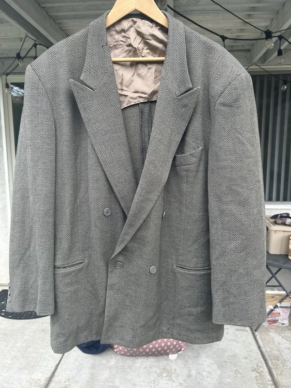Vintage Giorgio Armani Made in Italy Double Breasted Wool Blazer Jacket 44L XL