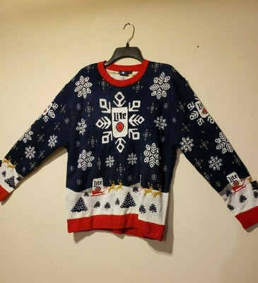 Miller Brewing Company Miller Lite Ugly Christmas Sweater Holiday Size XL NEW | eBay