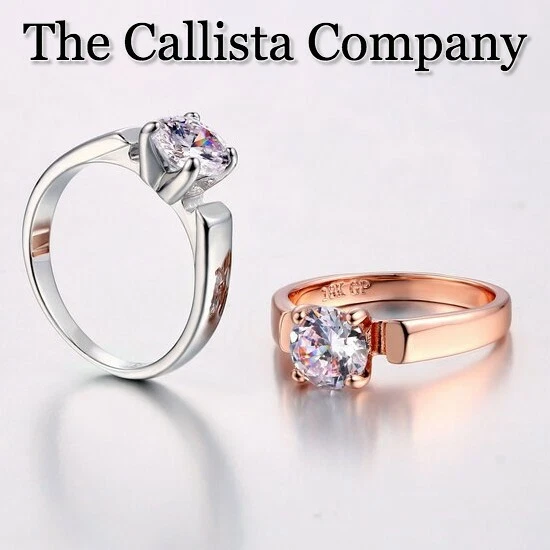 THE CALLISTA CO. LAB-CREATED 1.28CT RD CUT 3A+CZ 18K WHITE GOLD RG SZ 6-8 - Imagem 2 de 2