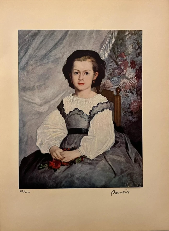 Pierre-Auguste Renoir Impressão Original Assinada à Mão com Certificado de Autenticidade e Avaliação US$ 3500 USD - Imagem 2 de 4