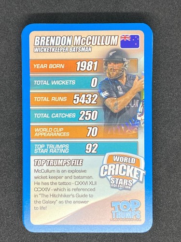 World Cricket Stars ODI Edition Top Trumps Pick Your Own Trump Trading Card RC - Picture 4 of 28