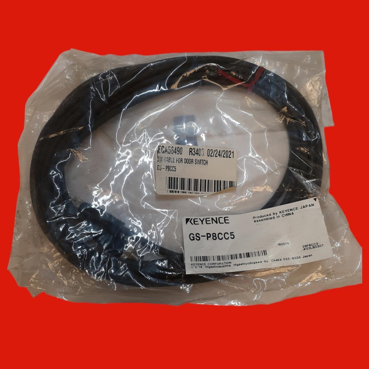 Keyence GS-P8CC5 Door Switch Cable, M12 Connector Type Extension