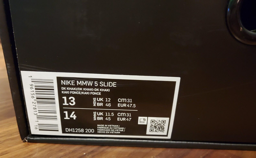 NEU Herren Größe 13 Nike MMW 5 Slide dunkel khaki 47,5 EU mit Box DH1258-200 KOSTENLOSER VERSAND - Bild 3 von 21