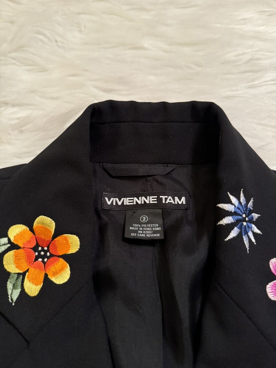 Vivienne Tam Floral Embroidered Blazer Jacket Suit Vivienne Tam Floral Embroidered Blazer Jacket Suit