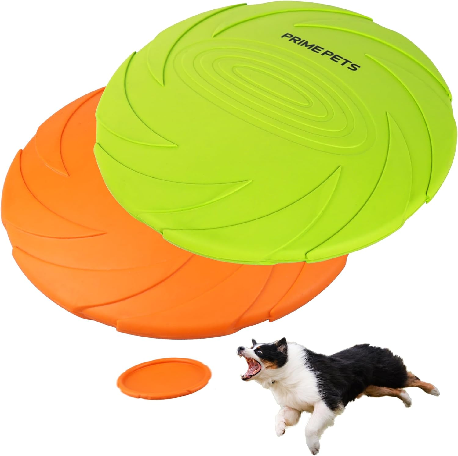 7-Inch Durable Natural Rubber Dog Flying Disc 2-Pack for Floating Fetch Play
