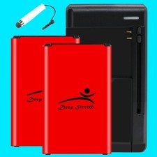 Long Lifespan 2x 4050mAh Lithium Extra Battery Wall Charger for LG X Style,L53BL