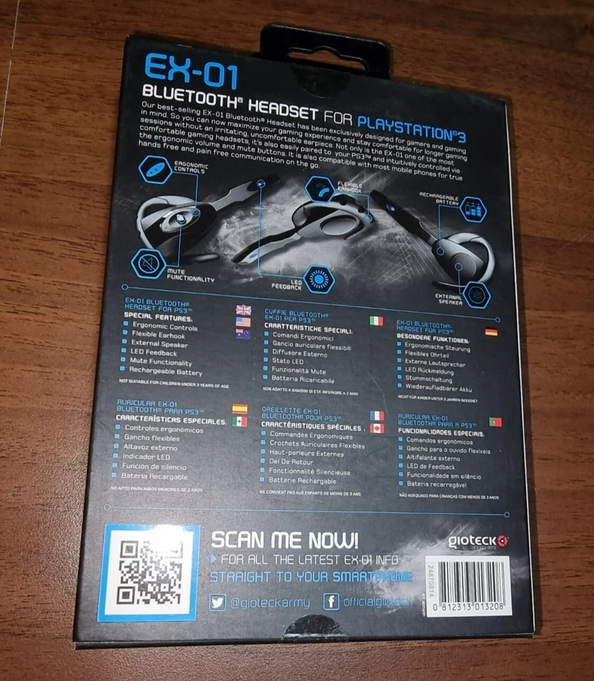 Gioteck Auricolare Bluetooth per Sony Playstation 3, nuovo e sigillato. - Immagine 2 di 4