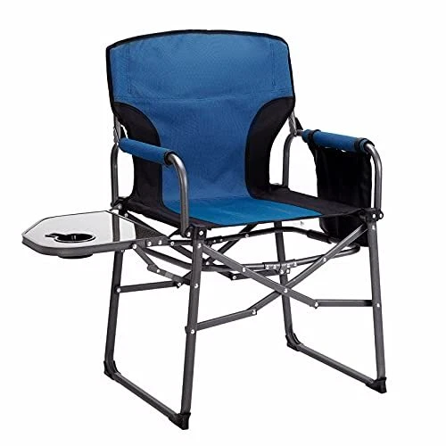 Folding Camping Chair with Side Table Portable Outdoor Director Chairs Heavy